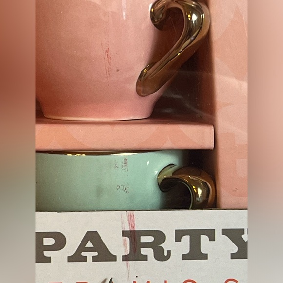 F.A.O Schwarz 9 Piece-3 Color Tea Party English Porcelain Set-Hand Painted Glaze - Picture 9 of 11